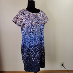 Talbots Dress short sleeve navy multy color size 16p